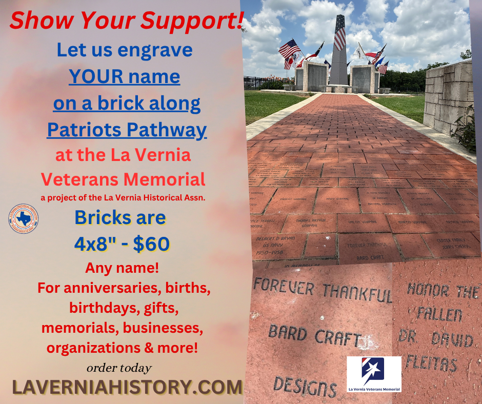 Veteran Bricks at La Vernia City Park